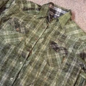 Rock and roll religion in dark green velvet-like